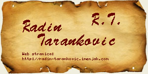 Radin Taranković vizit kartica